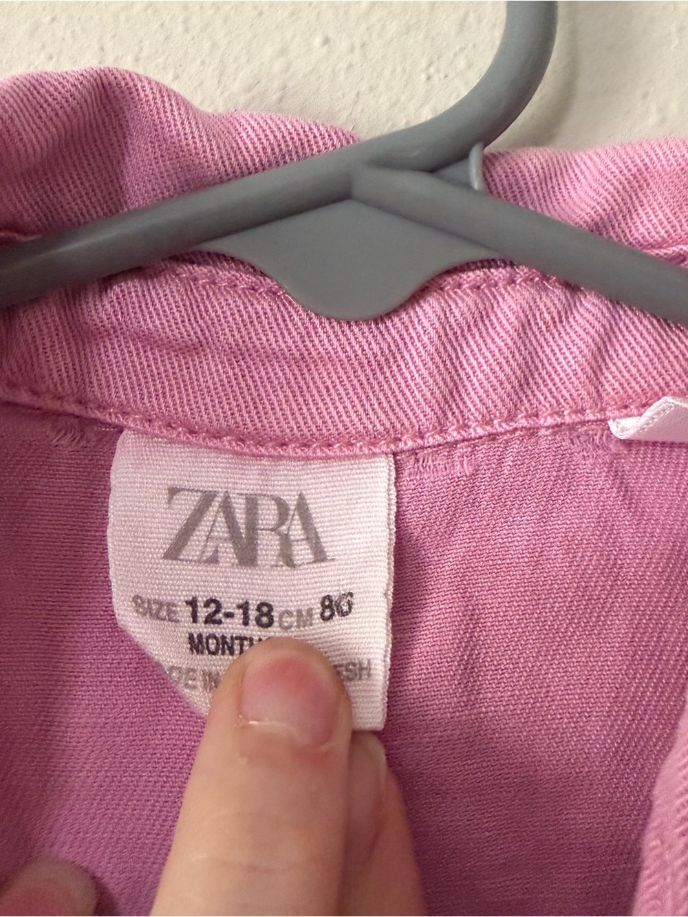 Zara Pink Tie Front Short Sleeve Button-Up Top Size 12-18 Months - Picture 2 of 5